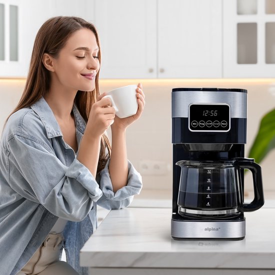 alpina Filterkaffeemaschine - 900W - 1,5 L - Grau/Schwarz