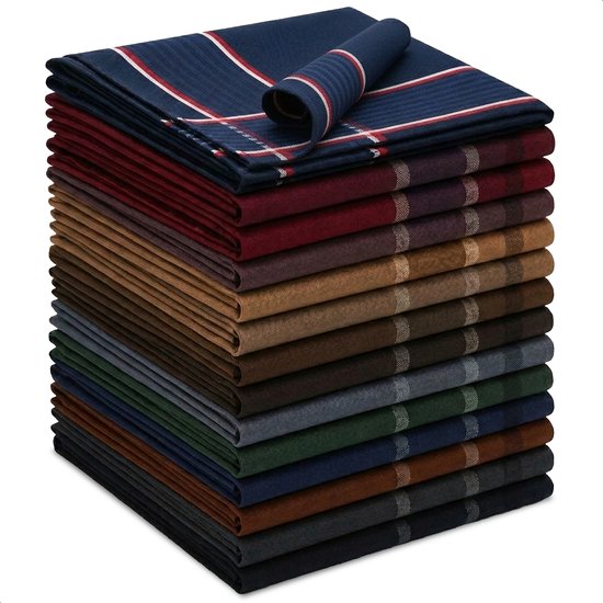 Luft Taschentücher Männer 100% Baumwolle - 14 Stück - 40x40cm - Wiederverwendbar