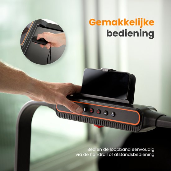 Moovv Laufband Smartstep Pro V2 - 1-12 km/h - Zusammenklappbar - 124 x 54 x 105 cm - Schwarz
