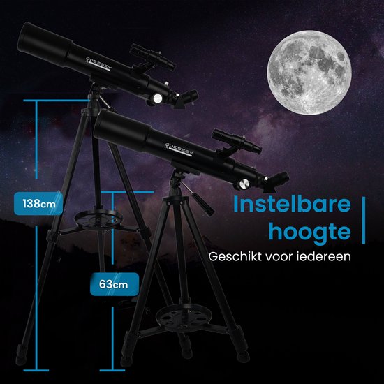 Odessey - Teleskop - Black Hole Edition - 250x Zoom - für Kinder und Erwachsene - Schwarz