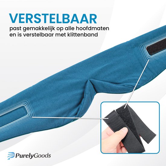 PurelyGoods® Schlafmaske - Augenmaske - 100% Verdunkelung - Schlafmaske - Männer und Frauen - verstellbar - Baumwolle - dunkelblau