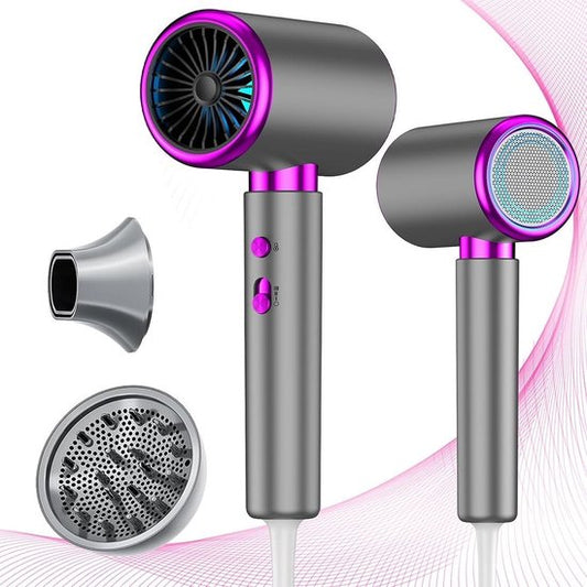 MKSS® Haartrockner mit Diffusor - Silber mit Lila