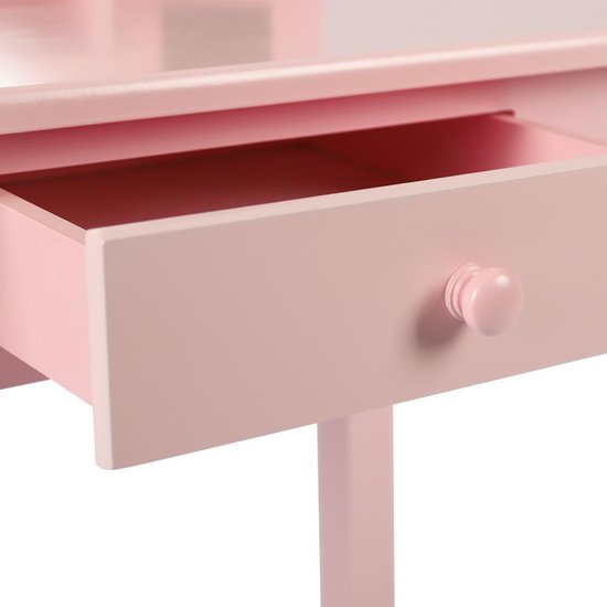 Schminktisch Make-up Mädchen Schminktisch Kinderzimmer mit Spiegeln und Hocker rosa