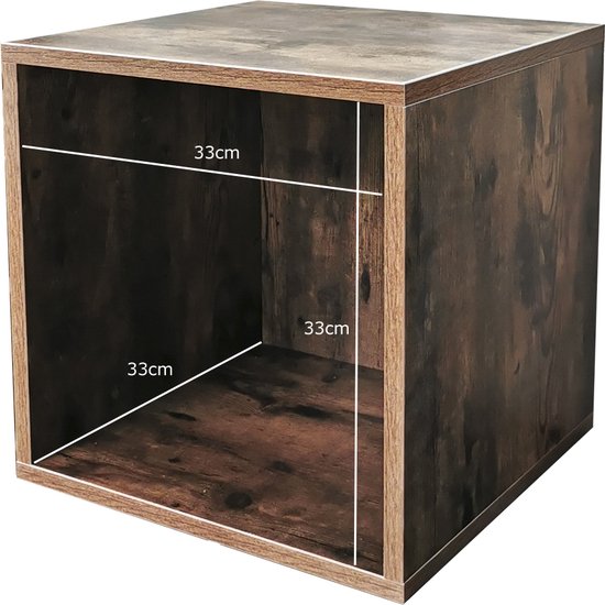 LP-Schallplattenschrank Würfel - Schallplatten LP-Schallplattenschrank Regal - Nussbaum braun