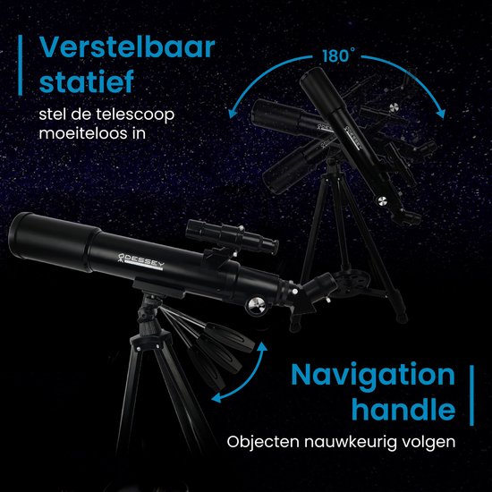 Odessey - Teleskop - Black Hole Edition - 250x Zoom - für Kinder und Erwachsene - Schwarz