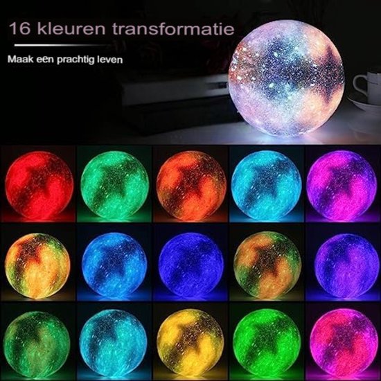 Mondlampe - 15 CM - 18x15x15 cm - Lila