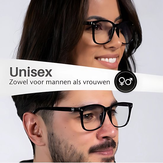 LC Eyewear Computerbrille - Blaulichtbrille ohne Stärke - Blaulichtbrille - Displaybrille - Design - Unisex - Schwarz