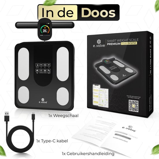 e.volve premium Personenwaage Digital Schwarz