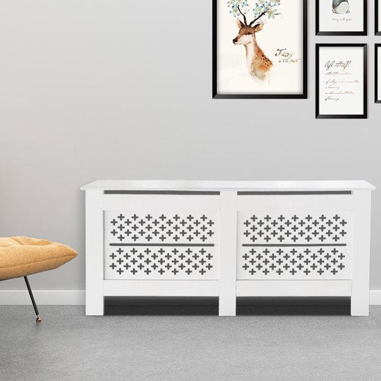 Elegante Heizkörperverkleidung - Heizkörperverkleidung - Weiß Heizkörperverkleidung - 172 cm x 82 cm