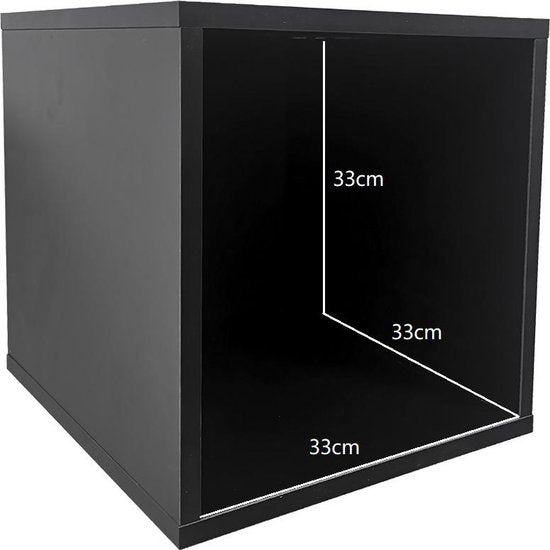 LP Vinyl Aufbewahrungsschrank - Würfel - Plattenschrank - LP Vinyl Platten Aufbewahrungsregal - Schwarz