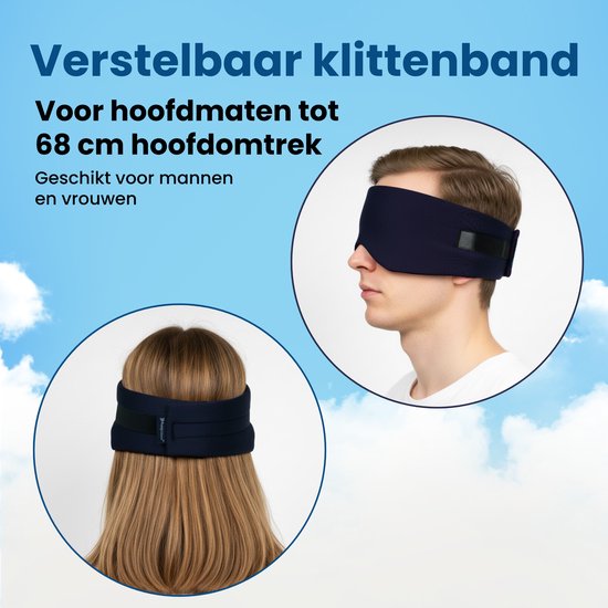 PurelyGoods® Schlafmaske - Augenmaske - Verdunkelung - Männer und Frauen - Baumwolle - Dunkelblau