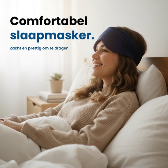PurelyGoods® Schlafmaske - Augenmaske - Verdunkelung - Männer und Frauen - Baumwolle - Dunkelblau