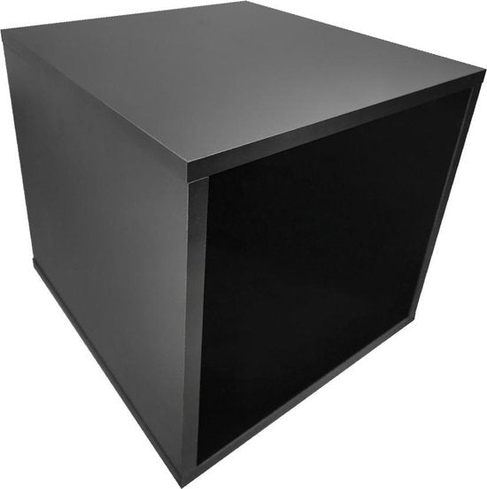LP Vinyl Aufbewahrungsschrank - Würfel - Plattenschrank - LP Vinyl Platten Aufbewahrungsregal - Schwarz