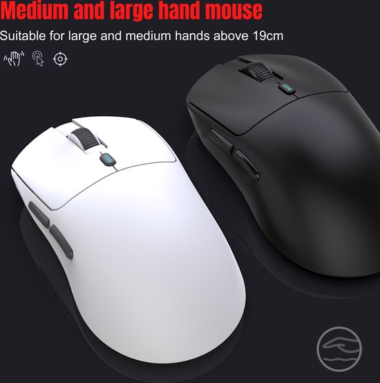 Fuegobird T68 - 2.4G Wireless Gaming Mouse - 12000DPI - PAW3311 - FPS/MOBA/MMO - Ultraleicht - Weiß