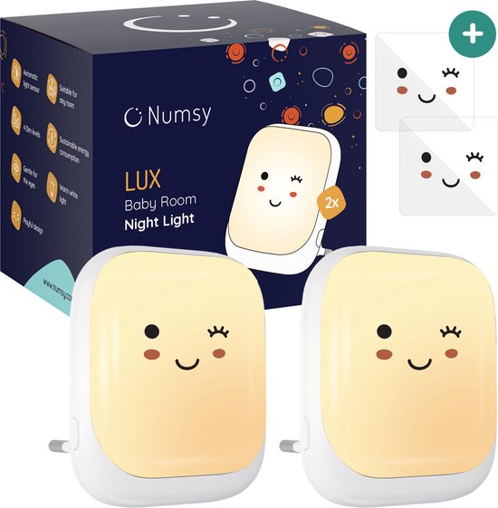 Numsy - Automatisches Nachtlicht für Kinder mit Lichtsensor -14,8x 7,80x 4,3 cm