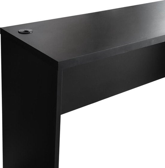 Schreibtisch - Computermöbel - 140 cm breit und 50 cm tief - Schwarz