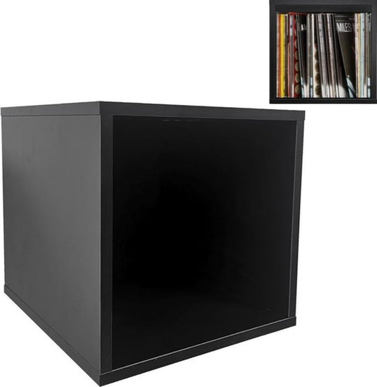 LP Vinyl Aufbewahrungsschrank - Würfel - Plattenschrank - LP Vinyl Platten Aufbewahrungsregal - Schwarz