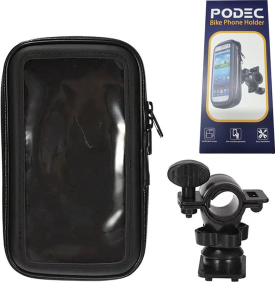 Podec Phone Holder Fahrrad Wasserdicht Schwarz