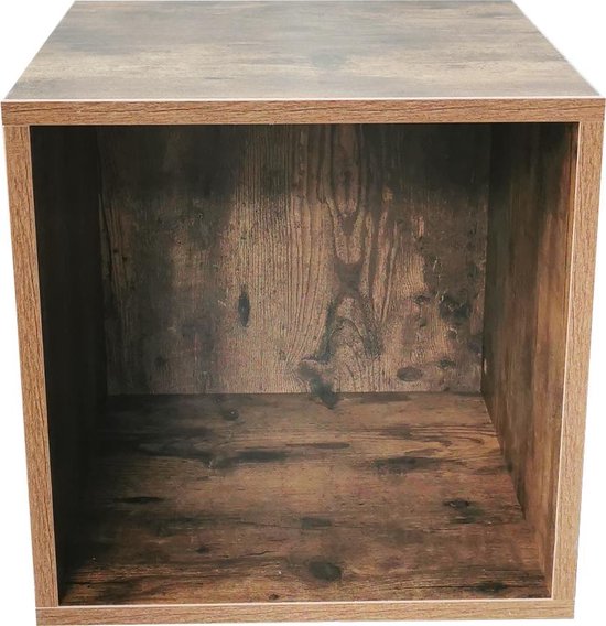 LP-Schallplattenschrank Würfel - Schallplatten LP-Schallplattenschrank Regal - Nussbaum braun