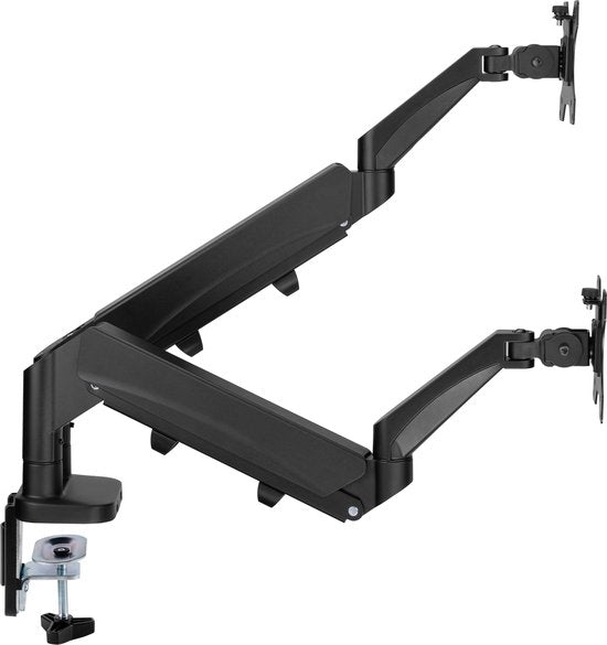 Monitorhalterung 2 bildschirme gasfeder - monitorarm - usb 3.0 und typ c - voll einstellbar