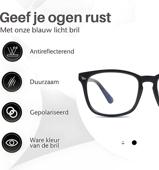 LC Eyewear Computerbrille - Blaulichtbrille ohne Stärke - Blaulichtbrille - Displaybrille - Design - Unisex - Schwarz