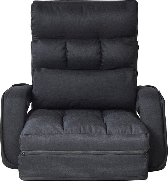 VDD Gaming Sessel - Ausklappbar zu einer Liege - 71x51x50cm - Schwarz