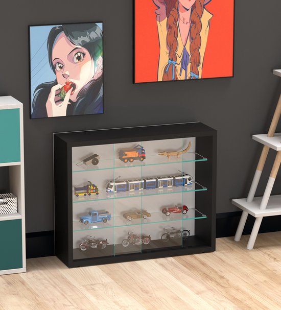 VVD Vitrine stehend hängend Wandvitrine - Schiebetüren - 50 x 40 x 13 cm