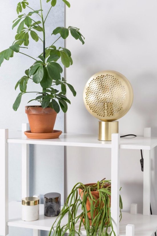 Zuiver Gringo Tischleuchte - Gold - Rund - 1,50 m Kabellänge - 230 V - 22.50 x 12 x 30.50cm - 4 W pro Lichtpunkt