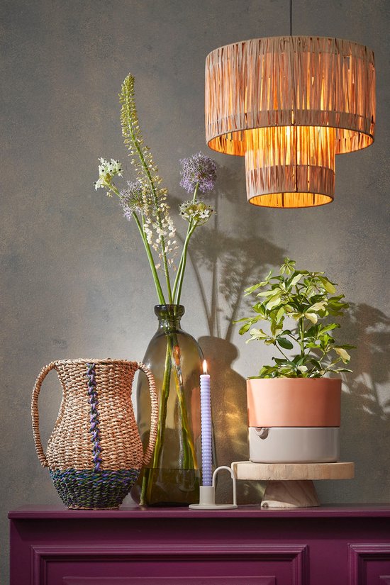 Mica Decorations Elisa Pendelleuchte - H30 x Ø35 cm - Raffia - Hellbraun