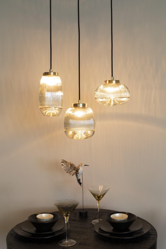 Feliz Lifestyle Robin Pendelleuchte - Gold Glas - 12x12x143cm