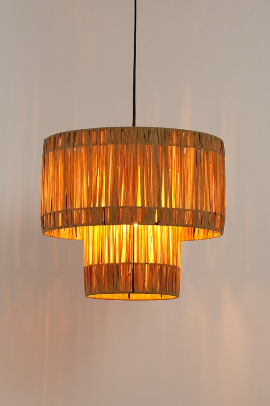 Mica Decorations Elisa Pendelleuchte - H30 x Ø35 cm - Raffia - Hellbraun