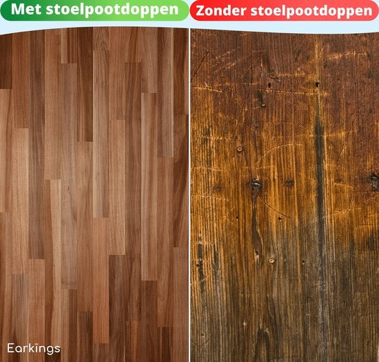 Stuhlbeinschützer Bodenschützer Ø22-25 mm - Stuhlbeinkappen Möbelkappen 24 Stück - Runde & quadratische Stuhlkappen Bodenschützer Stühle - Earkings Black