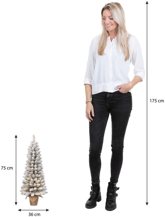 Black Box Trees Gerlos Weihnachtsbaum aus Jute, grün, matt, 30 l, TIPS 70, batteriebetrieben und mit Zeitschaltuhr – H 75 x T 36 cm
