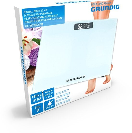 Grundig Personenwaage - Digitale Waage - 50 Gr Genauigkeit - bis zu 180 KG