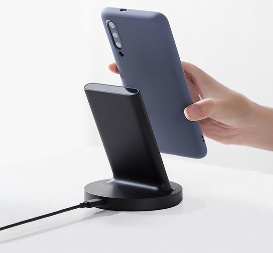 Xiaomi Mi Wireless Charger – vertikaler Ständer mit Qi-Wireless-Ladefunktion und LED-Anzeige – 20 W – inklusive USB-C-Kabel