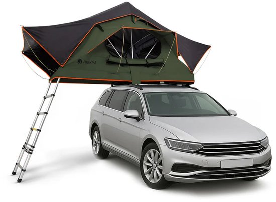 Dachzelt Lago - 2 Personen - Inkl. Matratze - Schwarz/Olivgrün