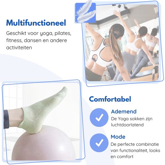 Hilvard Yoga Socken - Pilates Socken - Knöchelsocken - 3 Paar - Hell Orange - Anti-Rutsch Socken - Einheitsgröße