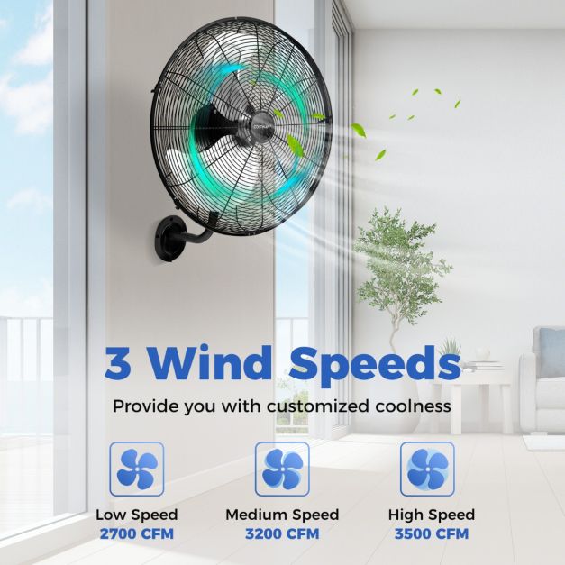 Coast Fan - Ø56 cm - Oszillierend - 1300 RPM - 3 Stufen - 56 x 42 x 68 cm - Schwarz