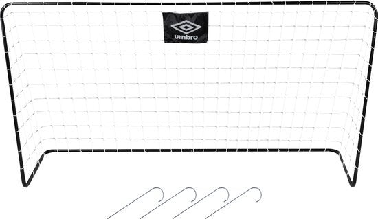 Umbro Fußballtor - Fußballtor 182 x 122 x 61 cm - Fußballtor groß - leicht zu bewegen - Outdoor-Spielzeug für Kinder und Erwachsene - Fußballtrainingstor - Metall - Schwarz/Weiß