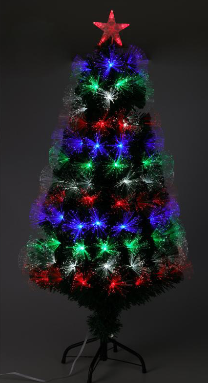 Dekorativer Weihnachtsbaum aus Fiberglas 60x33 cm - mehrfarbig - mit Timer und Programmierfunktion
