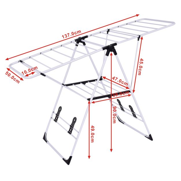 Coast Wäscheständer Metall ausziehbar Schwarz + Silber - 110-189 cm