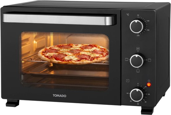 Tomado TEO2101B – Freistehender Backofen – Elektrobackofen – 21 Liter – Timer bis zu 60 Minuten – Schwarz