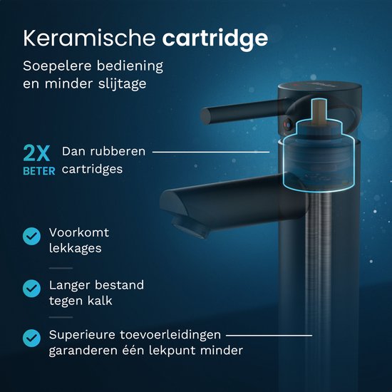 Mirlux Waschtischarmatur Schwarz - Waschtischmischer Bad - Waschtischarmatur - Waschtischarmatur / WC-Armatur - Wasserhahn - Kalt- und Warmwasserarmatur - Toilettenarmatur Kalt- und Warmwasser