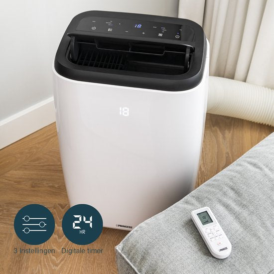 Princess 352900 – Mobile Klimaanlage – Klimaanlage mit Fernbedienung und App – Touchscreen – 80 m³ – 9000 BTU – Weiß