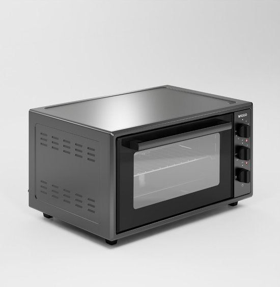 Wiggo WMO-E456(B) – Freistehender Mini-Backofen – elektrisch – 60 cm – 45 Liter – 2000 W – 5 Jahre Garantie – Schwarz