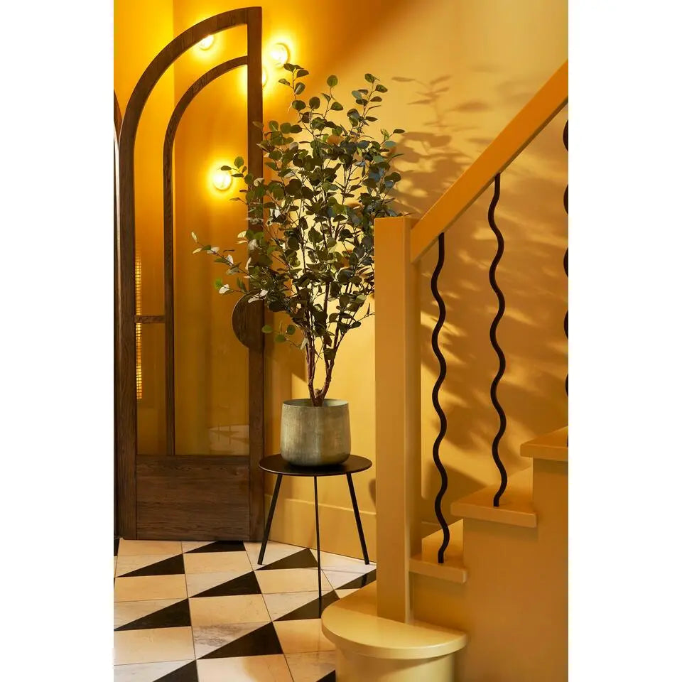 Mica Decorations Benson Blumentopf – H 27 x Ø 32 cm – Metall – Hellgrau