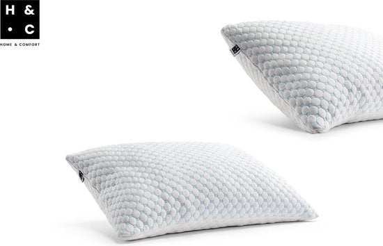 H&C Memory Foam Pillow - Füllbare Dicke - Kalte und warme Seide - Für Seitenschläfer