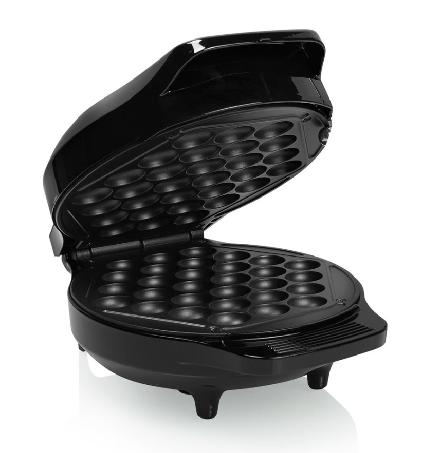 Princess Bubble-Waffeleisen – Sechseckige Bubble-Waffeln – 18 cm Backfläche – Schwarz