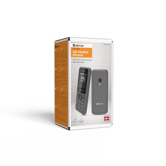 Denver Senioren-Handy 4G – GSM – Smartphone-frei aufwachsen – FM-Radio – Dual-SIM – SIM-Lock-frei – Modell 2026 – FAS1880L
