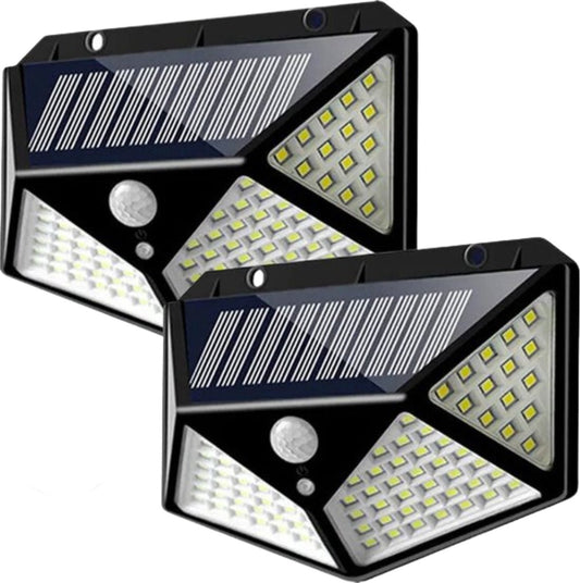 Niceey Solar-Außenlampe - 2er-Set - 100 LEDs - Schwarz